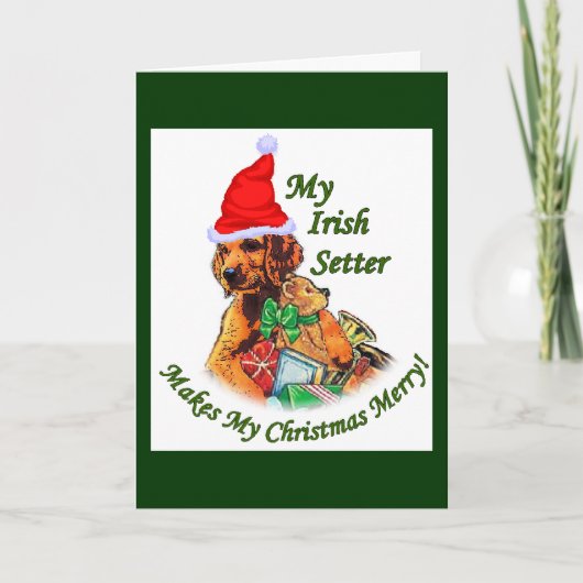 Irish Setter kerstcadeautjes Feestdagen Kaart (Voorkant)