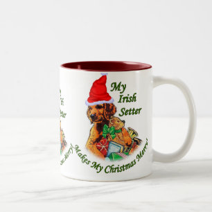 Irish Setter kerstcadeautjes Tweekleurige Koffiemok