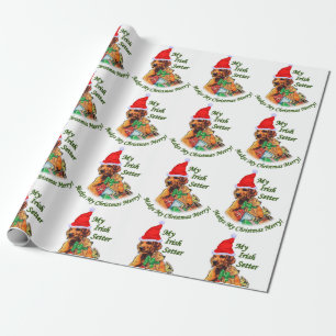 Irish Setter Kerstmis Cadeaupapier