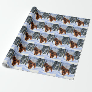 Irish Setter liet het sneeuwen Kerstmis Cadeaupapier