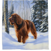 Irish Setter liet het sneeuwen Kerstmis Douchegordijn (Voorkant)