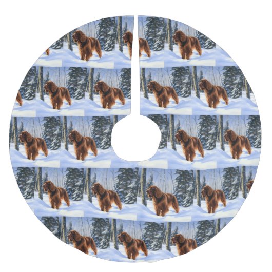 Irish Setter liet het sneeuwen Kerstmis Kerstboom Rok (Voorkant)