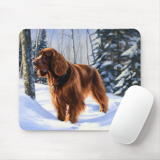 Irish Setter liet het sneeuwen Kerstmis Muismat (Met muis)