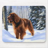 Irish Setter liet het sneeuwen Kerstmis Muismat (Voorkant)