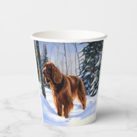 Irish Setter liet het sneeuwen Kerstmis Papieren Bekers (Achterkant)