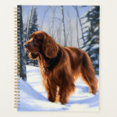 Irish Setter liet het sneeuwen Kerstmis Planner (Voorkant)