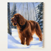 Irish Setter liet het sneeuwen Kerstmis Planner (Achterkant)