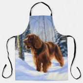 Irish Setter liet het sneeuwen Kerstmis Schort (Voorkant)