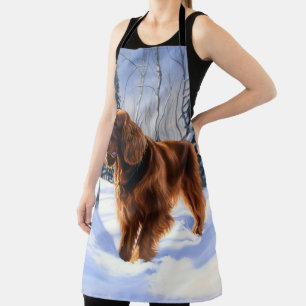 Irish Setter liet het sneeuwen Kerstmis Schort