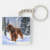 Irish Setter liet het sneeuwen Kerstmis Sleutelhanger (Achterkant)