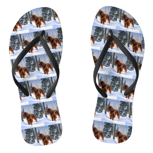Irish Setter liet het sneeuwen Kerstmis Teenslippers (Voetbed)