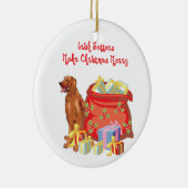 Irish Setter Merry Kerstmis Keramisch Ornament (Rechts)