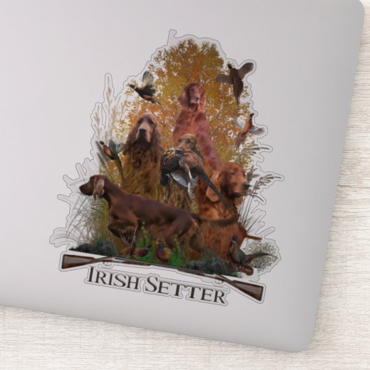 Irish Setter met fazant Sticker (Detail)