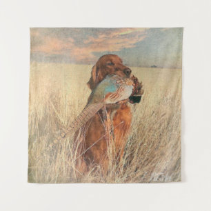 Irish Setter met fazant Wandkleed