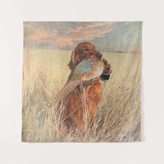 Irish Setter met fazant Wandkleed (Voorkant)