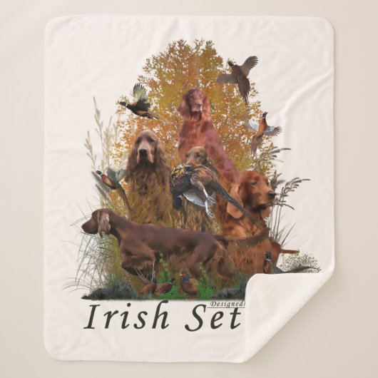 Irish Setter Poster Fleece Deken (Voorkant)