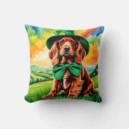 Irish Setter Puppy - St Patricks dag Kussen