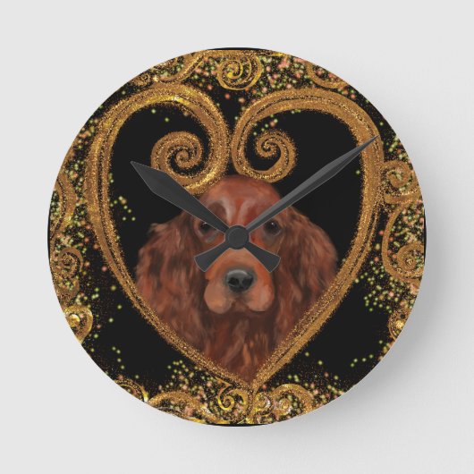 IRISH SETTER RONDE KLOK (Voorkant)
