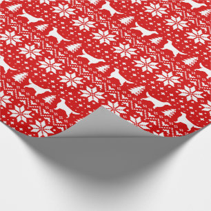 Irish Setter Silhouettes Dogs Kerstfeestdag Cadeaupapier