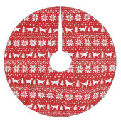 Irish Setter Silhouettes kerstpatroonrood Kerstboom Rok (Voorkant)
