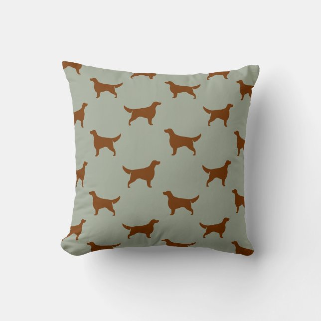 Irish Setter Silhouettes Pattern Kussen (Voorkant)