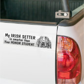 Irish Setter - Smarter dan eremstudent - grappig Bumpersticker (Op Truck)