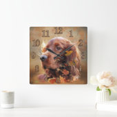Irish Setter Vierkante Klok (Huis)