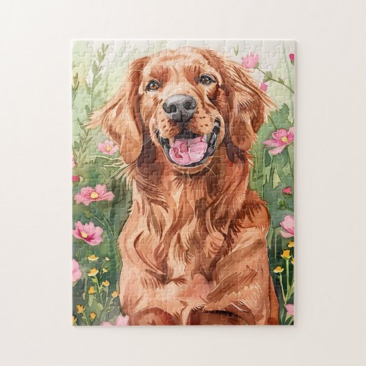 Irish Setter Waterverf Puzzel Legpuzzel (Verticaal)