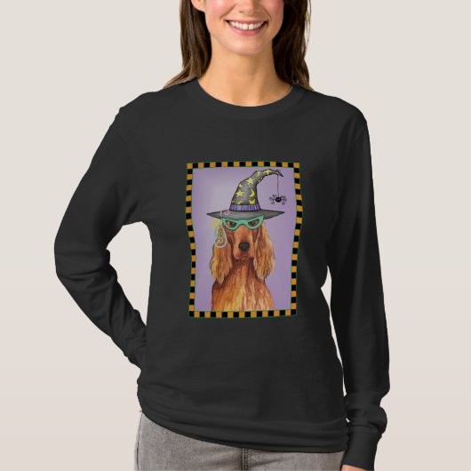 Irish Setter Witch Long Sleeve T-Shirt (Voorkant)
