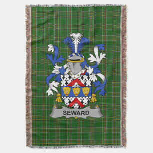 Irish Seward Coat of Arms Family Crest Ireland Deken