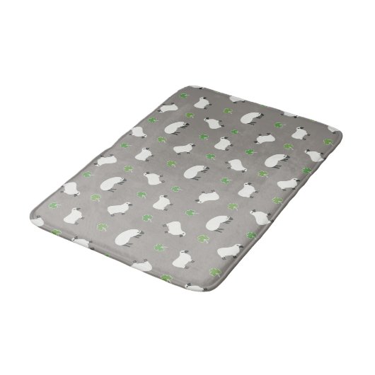 Irish Shamrock and Sheep Pattern Badmat (Gekanteld)