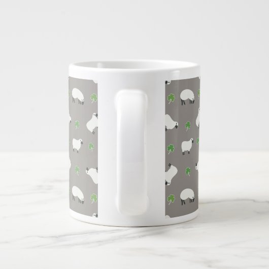 Irish Shamrock and Sheep Pattern Extra Grote Beker (Achterkant)