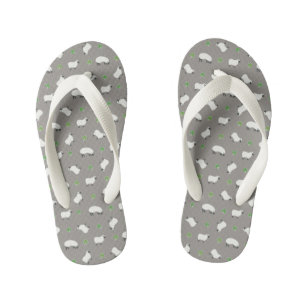Irish Shamrock and Sheep Pattern Kinder Teenslippers