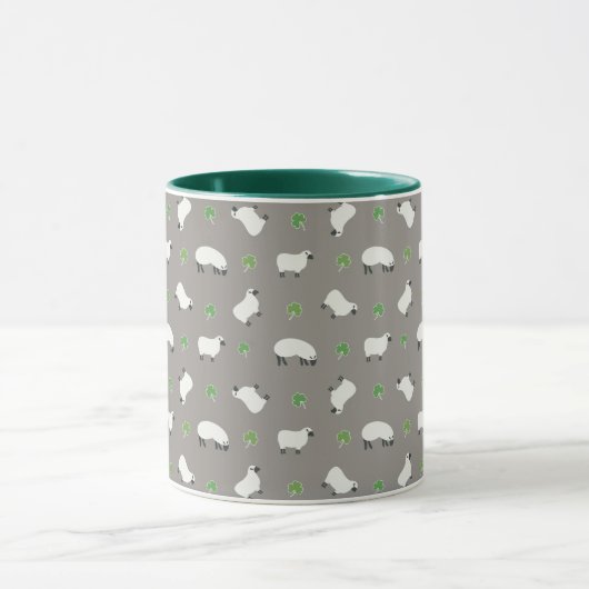 Irish Shamrock and Sheep Pattern Mok (Midden)