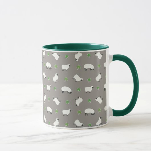 Irish Shamrock and Sheep Pattern Mok (Rechts)
