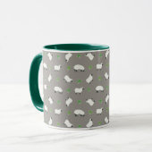Irish Shamrock and Sheep Pattern Mok (Voorkant links)