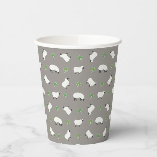 Irish Shamrock and Sheep Pattern Papieren Bekers (Links)