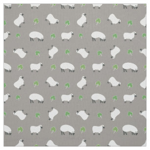 Irish Shamrock and Sheep Pattern Stof