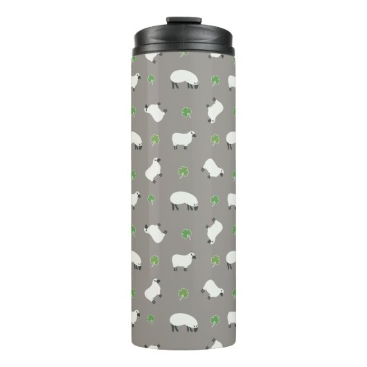 Irish Shamrock and Sheep Pattern Thermosbeker (Voorkant)