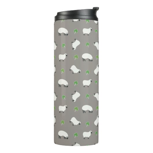 Irish Shamrock and Sheep Pattern Thermosbeker (Gedraaid links)
