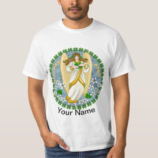 Irish Shamrock Angel T-shirt (Voorkant)