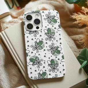 Irish Shamrock Baby Carriage Mother To Be iPhone 16 Pro Hoesje