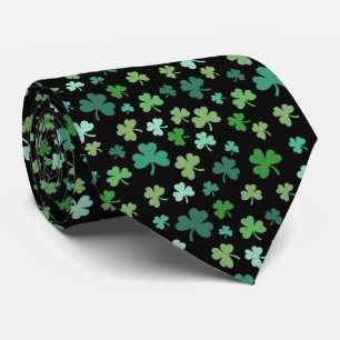 Irish Shamrock Black Stropdas