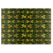 Irish Shamrock - Clover Gold en groen patroon Snijplank (Voorkant)
