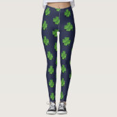 Irish Shamrock Clover Pattern St. Patrick's Day Leggings (Voorkant)