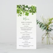 Irish Shamrock (Clover) Wedding Menu (Staand voorkant)
