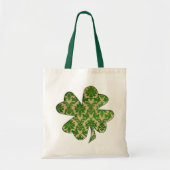 Irish Shamrock Damask Green Tote Bag (Voorkant)