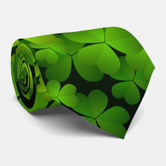 Irish Shamrock Double Sided Stropdas (Opgerold)