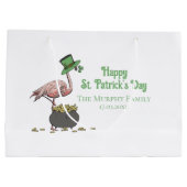 Irish Shamrock Flamingo St. Patrick’s Day Party Groot Cadeauzakje (Achterkant)