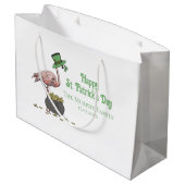 Irish Shamrock Flamingo St. Patrick’s Day Party Groot Cadeauzakje (Achterkant Gekanteld)